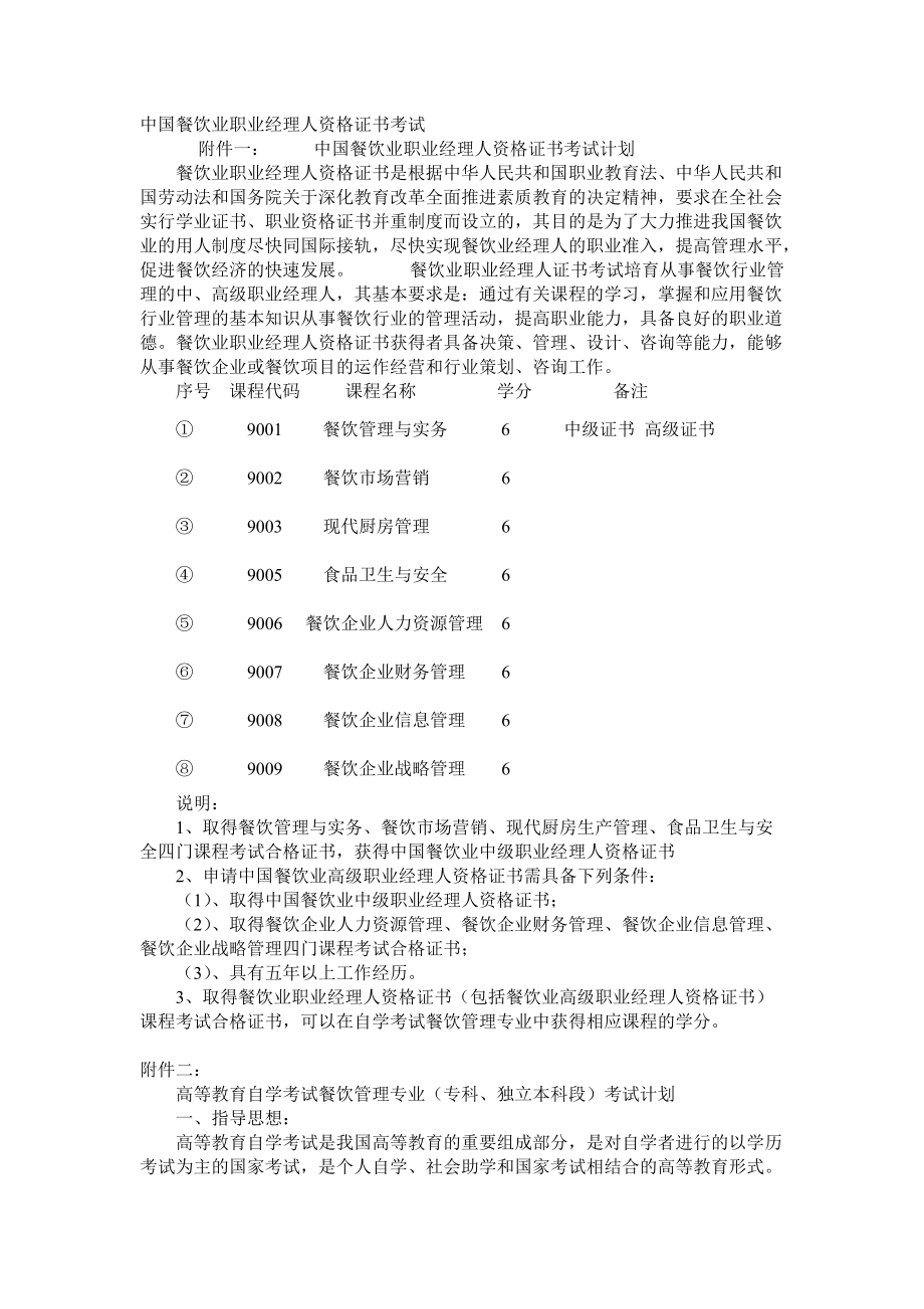 中國(guó)餐飲業(yè)職業(yè)經(jīng)理人資格證書(shū)